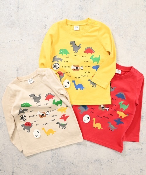 CHEEK ROOM(チークルーム)の「CHEEK ROOM/チークルーム 恐竜時計ロングTシャツ(Tシャツ/カットソー・キッズ・アイボリー/イエロー/レッド・90cm/100cm/110cm/120cm/130cm/80cm)」の13枚目の写真
