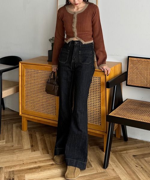 INTER FACTORY（インターファクトリー）の「ゆづき/クロップドニットカーディガン made in INTER FACTORY（カーディガン/ボレロ・レディース・ブラック/ブラウン・FREE）」の22枚目の写真