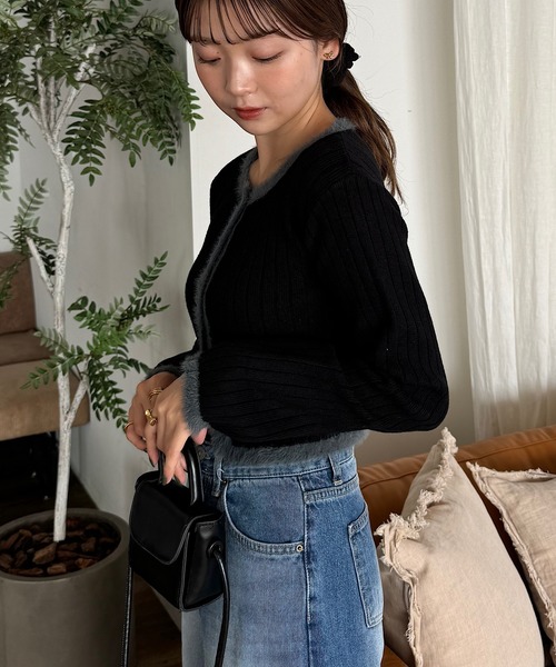 INTER FACTORY（インターファクトリー）の「ゆづき/クロップドニットカーディガン made in INTER FACTORY（カーディガン/ボレロ・レディース・ブラック/ブラウン・FREE）」の11枚目の写真