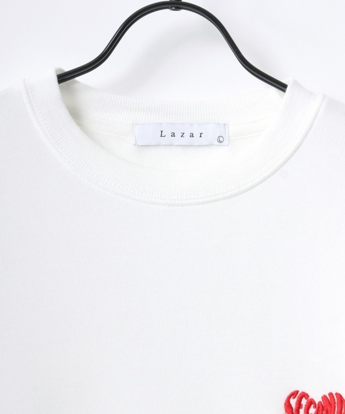 Lazar(ラザル)の「Lazar 別注 Heart Embroidery Sweat/オーバーサイズ 裏起毛 ハート柄 ワンポイント刺繍 スウェット トレーナー/長袖 トップス プルオーバー/レディース メンズ(スウェット・レディース・ブラック/グレー系その他/アッシュグレー/ブラック系その他/ホワイト/ホワイト系その他・M/L/LL)」の14枚目の写真