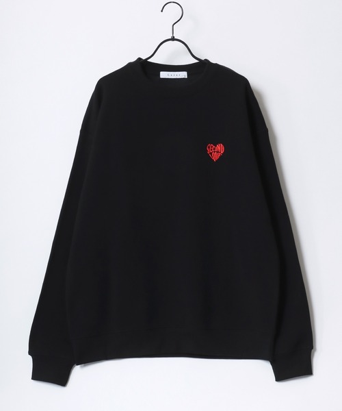 Lazar(ラザル)の「Lazar 別注 Heart Embroidery Sweat/オーバーサイズ 裏起毛 ハート柄 ワンポイント刺繍 スウェット トレーナー/長袖 トップス プルオーバー/レディース メンズ(スウェット・レディース・ブラック/グレー系その他/アッシュグレー/ブラック系その他/ホワイト/ホワイト系その他・M/L/LL)」の8枚目の写真