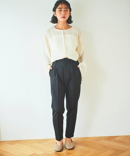 mil(ミル)の「【小柄さんサイズあり】美シルエットテーパードパンツ(その他パンツ・レディース・ブラック/ブルー/モカ・S-Short/M-Short/S-Regular/M-Regular/フリー)」の1枚目の写真