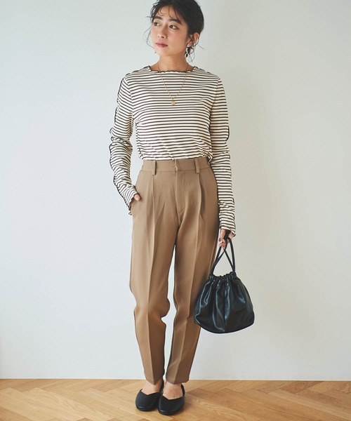 mil(ミル)の「【小柄さんサイズあり】美シルエットテーパードパンツ(その他パンツ・レディース・ブラック/ブルー/モカ・S-Short/M-Short/S-Regular/M-Regular/フリー)」の2枚目の写真