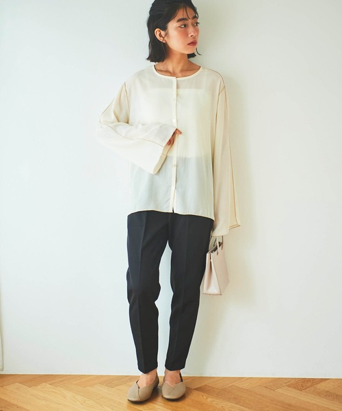 mil(ミル)の「【小柄さんサイズあり】美シルエットテーパードパンツ(その他パンツ・レディース・ブラック/ブルー/モカ・S-Short/M-Short/S-Regular/M-Regular/フリー)」の4枚目の写真