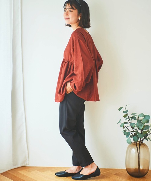 mil(ミル)の「【小柄さんサイズあり】美シルエットテーパードパンツ(その他パンツ・レディース・ブラック/ブルー/モカ・S-Short/M-Short/S-Regular/M-Regular/フリー)」の13枚目の写真