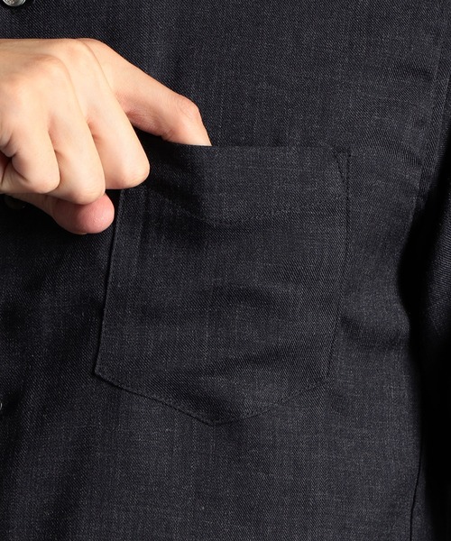 MONSIEUR NICOLE（ムッシュニコル）の「【ex/tra】メランジウールブレンドツイル カッタウェイカラーシャツ（シャツ/ブラウス・メンズ・ブラック/カーキ/ネイビー・SMALL/MEDIUM/LARGE/X-LARGE）」の13枚目の写真