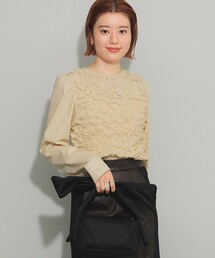 Ray BEAMS | シャーリング クルーネック ブラウス(シャツ/ブラウス)