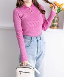 clear | 涙開き袖ダメージラメニットトップス [肌見せ トレンド感]≪2024AW新作≫(ニット/セーター)