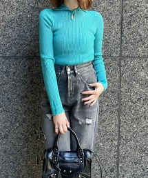 clear | 涙開き袖ダメージラメニットトップス [肌見せ トレンド感]≪2024AW新作≫(ニット/セーター)