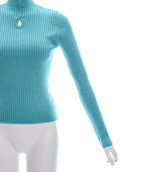 clear（クリア）の「涙開き袖ダメージラメニットトップス [肌見せ]≪2024AW新作≫（ニット/セーター・レディース・ターコイズブルー/グレー/アイボリー/ピンク・F）」の15枚目の写真