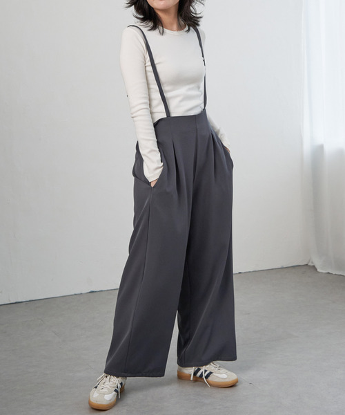 VENCEEXCHANGE(ヴァンスエクスチェンジ)の「ツイルサロペット(サロペット/オーバーオール・レディース・チャコール/ブラウン系/ブラック・FREE)」の3枚目の写真