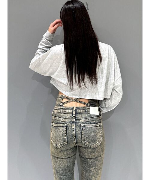 GYDA(ジェイダ)の「symmetry GYDA GLITTERショートロンT(Tシャツ/カットソー・レディース・ブラック/オフホワイト/グレー・FREE)」の15枚目の写真