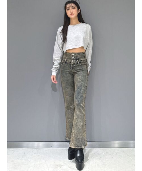 GYDA(ジェイダ)の「symmetry GYDA GLITTERショートロンT(Tシャツ/カットソー・レディース・ブラック/オフホワイト/グレー・FREE)」の17枚目の写真