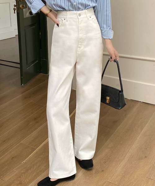 セール】ワイドシルエットハイウエストデニムパンツ（デニムパンツ