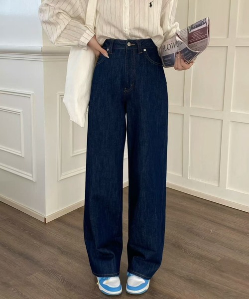 セール】ワイドシルエットハイウエストデニムパンツ（デニムパンツ