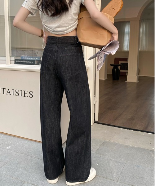 セール】ワイドシルエットハイウエストデニムパンツ（デニムパンツ