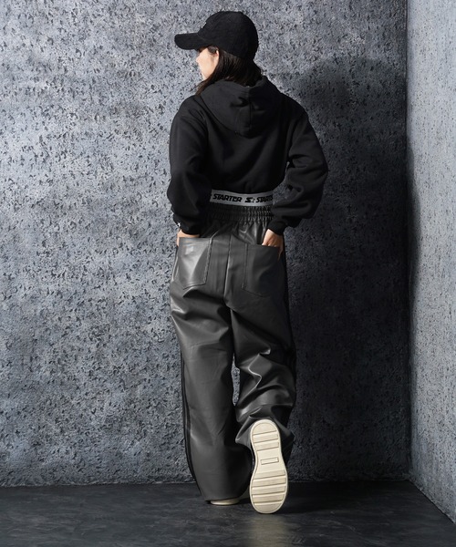 パーカー STARTER ラインストーン ショート丈 プルパーカー / Rhinestone Short Length Pullover Hoodie STARTER ラインストーン ショート丈 プルパーカー / Rhinestone