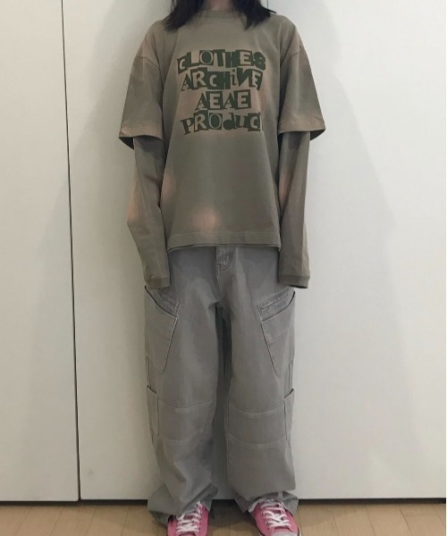 aeae(エーイーエーイー)の「FADED LAYERED L/S(Tシャツ/カットソー・レディース・グリーン系その他/ブラック・MEDIUM)」の7枚目の写真