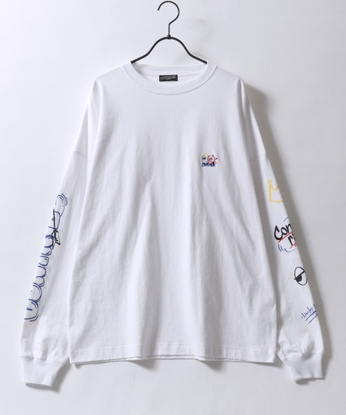 SITRY（シトリー）の「Ghost Long Sleeve T-shirt/ゴースト オーバーサイズ ワンポイント刺繍 袖プリント 長袖Tシャツ ロンT レディース メンズ（Tシャツ/カットソー・メンズ・ホワイト/ホワイト系その他/ブラック系その他/ブラック・M/L）」の10枚目の写真