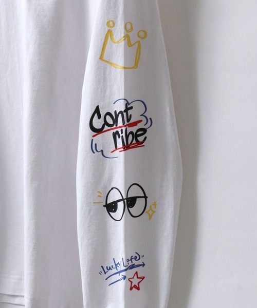SITRY（シトリー）の「Ghost Long Sleeve T-shirt/ゴースト オーバーサイズ ワンポイント刺繍 袖プリント 長袖Tシャツ ロンT レディース メンズ（Tシャツ/カットソー・メンズ・ホワイト/ホワイト系その他/ブラック系その他/ブラック・M/L）」の14枚目の写真