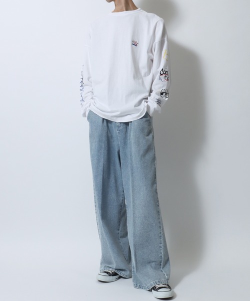 Ghost Long Sleeve T-shirt/ゴースト オーバーサイズ ワンポイント刺繍