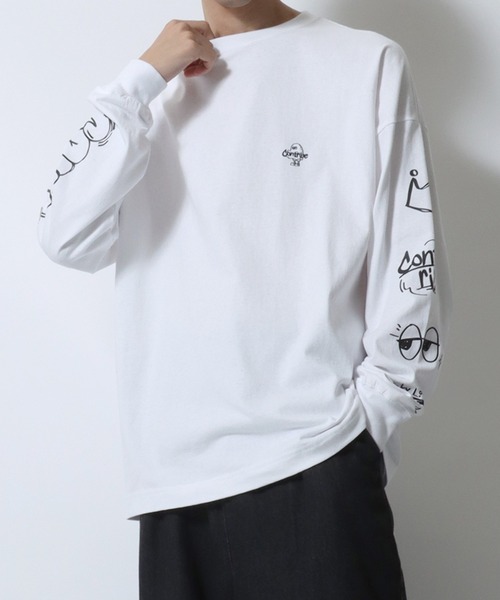 Ghost Long Sleeve T-shirt/ゴースト オーバーサイズ ワンポイント刺繍