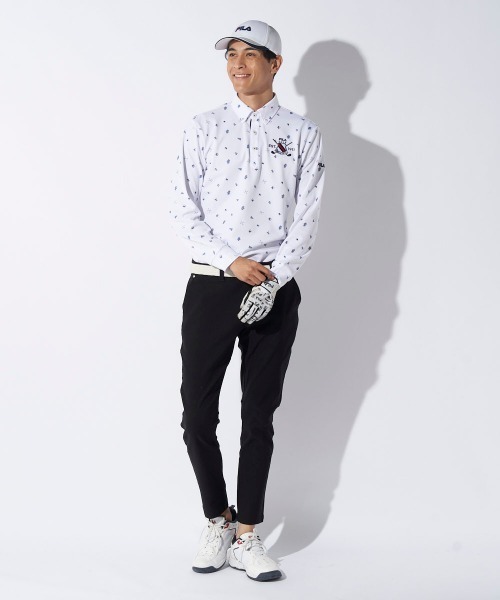 新品☆上代12000円の品★FILA GOLFフィラゴルフ メンズ薄中綿ハイネックジップアップブルゾン L黒 255