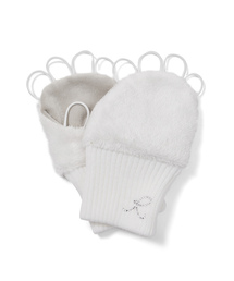 JUN&ROPE'（ジュンアンドロペ）の「ボアフリースラインストーンロゴ手甲（手袋）」