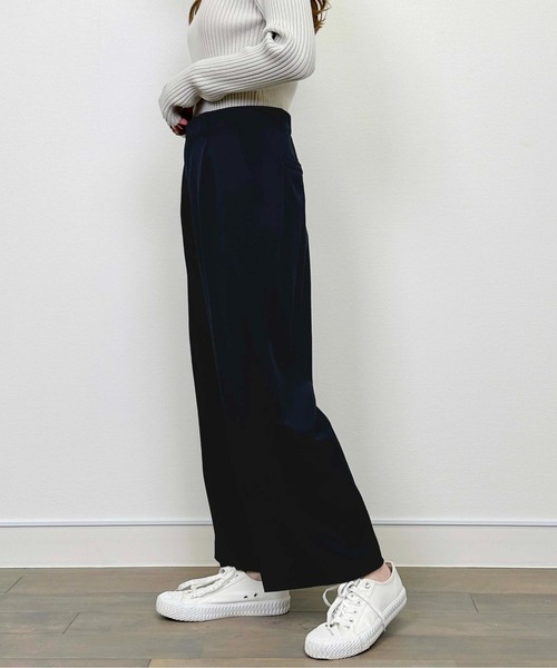 PICCIN(ピッチン)の「【セットアップ可能】ツイルストレッチワイドパンツ(スーツパンツ・レディース・ネイビー/グレー・M)」の15枚目の写真