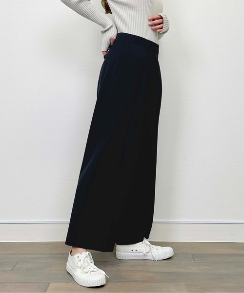 PICCIN(ピッチン)の「【セットアップ可能】ツイルストレッチワイドパンツ(スーツパンツ・レディース・ネイビー/グレー・M)」の17枚目の写真