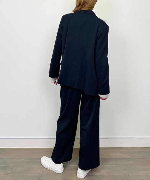 PICCIN(ピッチン)の「【セットアップ可能】ツイルストレッチワイドパンツ(スーツパンツ・レディース・ネイビー/グレー・M)」の20枚目の写真