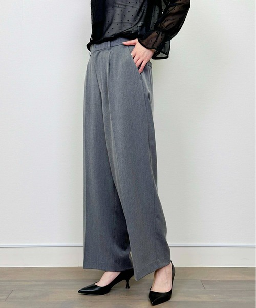 PICCIN(ピッチン)の「【セットアップ可能】ツイルストレッチワイドパンツ(スーツパンツ・レディース・ネイビー/グレー・M)」の5枚目の写真