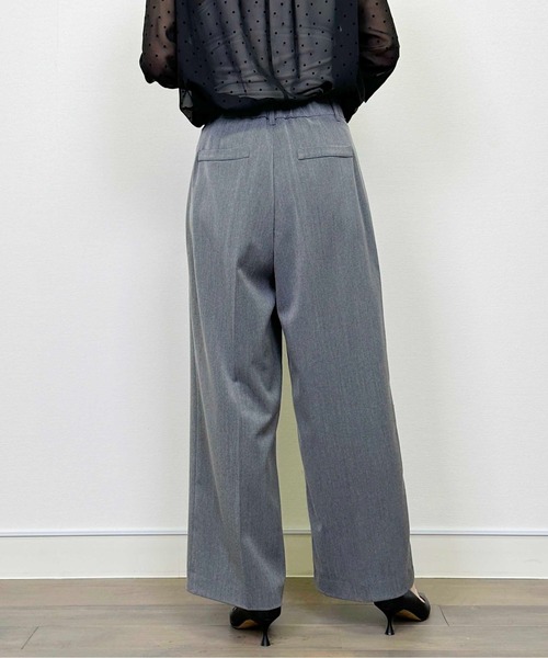 PICCIN(ピッチン)の「【セットアップ可能】ツイルストレッチワイドパンツ(スーツパンツ・レディース・ネイビー/グレー・M)」の6枚目の写真