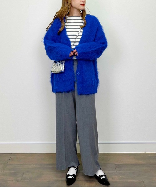 PICCIN(ピッチン)の「【セットアップ可能】ツイルストレッチワイドパンツ(スーツパンツ・レディース・ネイビー/グレー・M)」の11枚目の写真