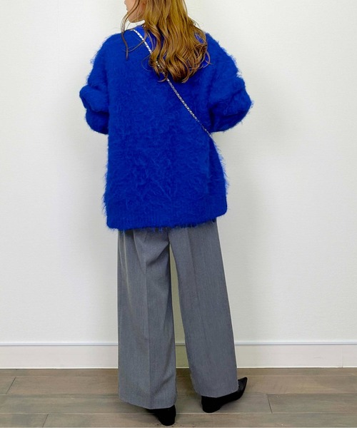 PICCIN(ピッチン)の「【セットアップ可能】ツイルストレッチワイドパンツ(スーツパンツ・レディース・ネイビー/グレー・M)」の13枚目の写真