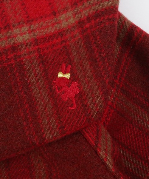 KP(ケーピー)の「ビッグカラーウールチェックコート(90~130)(ダウンジャケット/コート・キッズ・レッド/ブラウン・90cm/100cm/110cm/120cm/130cm)」の19枚目の写真
