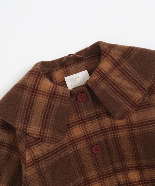 KP(ケーピー)の「ビッグカラーウールチェックコート(90~130)(ダウンジャケット/コート・キッズ・レッド/ブラウン・90cm/100cm/110cm/120cm/130cm)」の21枚目の写真