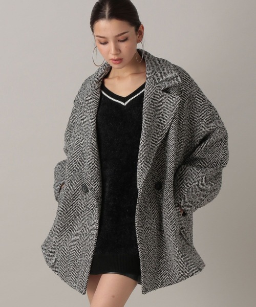 FOREVER 21（フォーエバー トゥエンティーワン）の「【2024FW】アソートシャギーミディチェスター（チェスターコート・レディース・その他/グレー/チェック/ナチュラル・FREE）」の3枚目の写真