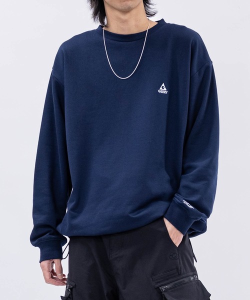 GERRY（ジェリー）の「【ag】〔GERRY/ジェリー〕ワンポイント ロゴ刺繍 ドローコード付 クルーネックスウェット（スウェット・メンズ・アッシュグレー/ブルー/ブラック/アイボリー/ネイビー/ホワイト・MEDIUM/LARGE/X-LARGE）」の5枚目の写真