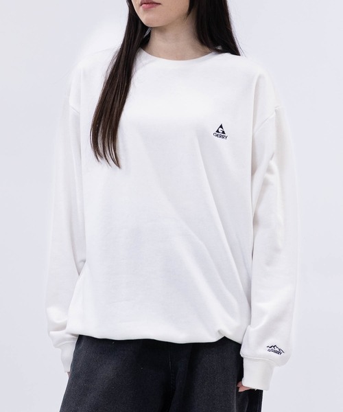 GERRY（ジェリー）の「【ag】〔GERRY/ジェリー〕ワンポイント ロゴ刺繍 ドローコード付 クルーネックスウェット（スウェット・メンズ・アッシュグレー/ブルー/ブラック/アイボリー/ネイビー/ホワイト・MEDIUM/LARGE/X-LARGE）」の2枚目の写真