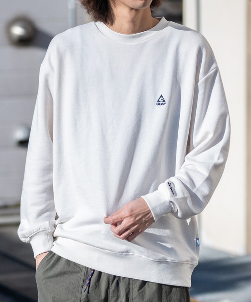 GERRY（ジェリー）の「【ag】〔GERRY/ジェリー〕ワンポイント ロゴ刺繍 ドローコード付 クルーネックスウェット（スウェット・メンズ・アッシュグレー/ブルー/ブラック/アイボリー/ネイビー/ホワイト・MEDIUM/LARGE/X-LARGE）」の3枚目の写真