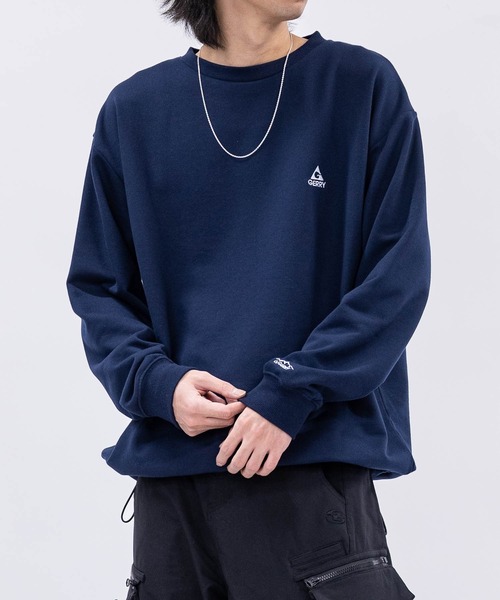 GERRY（ジェリー）の「【ag】〔GERRY/ジェリー〕ワンポイント ロゴ刺繍 ドローコード付 クルーネックスウェット（スウェット・メンズ・アッシュグレー/ブルー/ブラック/アイボリー/ネイビー/ホワイト・MEDIUM/LARGE/X-LARGE）」の11枚目の写真