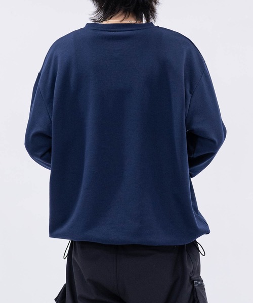 GERRY（ジェリー）の「【ag】〔GERRY/ジェリー〕ワンポイント ロゴ刺繍 ドローコード付 クルーネックスウェット（スウェット・メンズ・アッシュグレー/ブルー/ブラック/アイボリー/ネイビー/ホワイト・MEDIUM/LARGE/X-LARGE）」の13枚目の写真