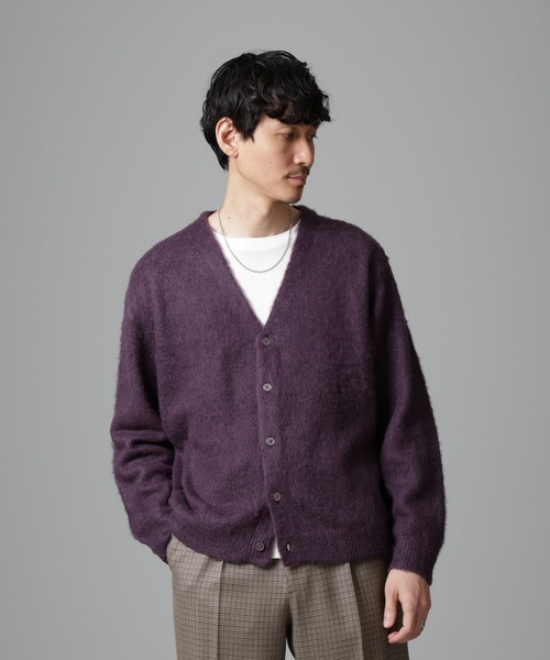 NANO universe（ナノユニバース）の「モヘヤブレンド起毛カーディガン（カーディガン/ボレロ・メンズ・ブルー/ベージュ/パープル・M/L）」の3枚目の写真