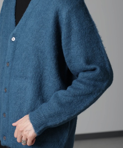 NANO universe（ナノユニバース）の「モヘヤブレンド起毛カーディガン（カーディガン/ボレロ・メンズ・ブルー/ベージュ/パープル・M/L）」の6枚目の写真