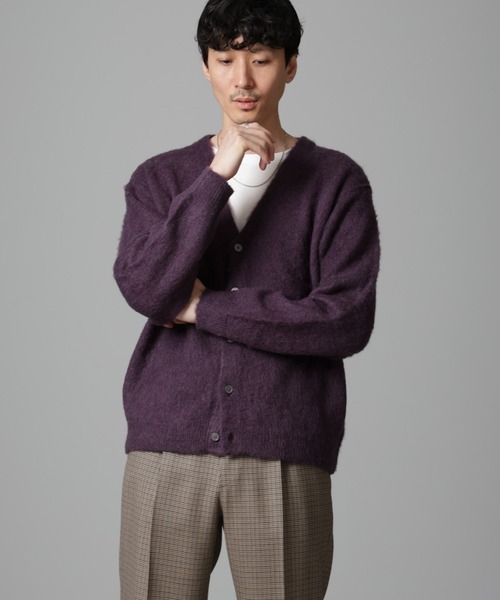 NANO universe（ナノユニバース）の「モヘヤブレンド起毛カーディガン（カーディガン/ボレロ・メンズ・ブルー/ベージュ/パープル・M/L）」の21枚目の写真