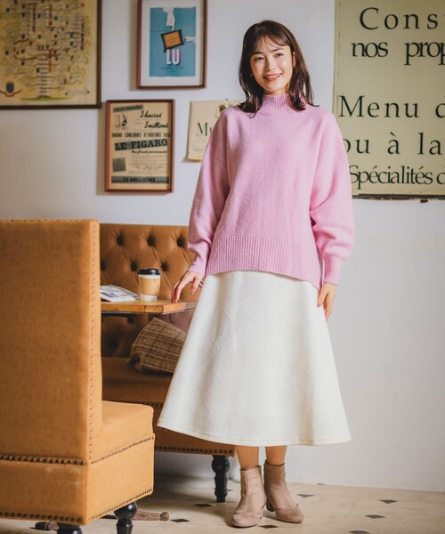 ITS'DEMO(イッツデモ)の「◆【セットアップ可/ウエストゴム/手洗い可】ふくれジャカードスカート(スカート・レディース・アイボリー/ブラック/ボルドー/ベージュ・00)」の13枚目の写真