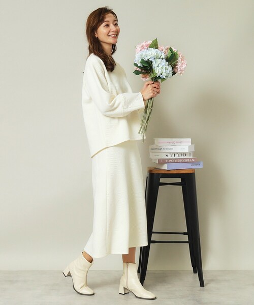 ITS'DEMO(イッツデモ)の「◆【セットアップ可/ウエストゴム/手洗い可】ふくれジャカードスカート(スカート・レディース・アイボリー/ブラック/ボルドー/ベージュ・00)」の15枚目の写真