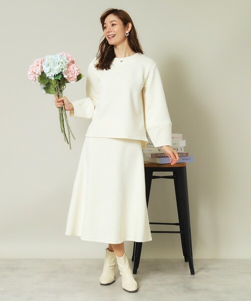 ITS'DEMO(イッツデモ)の「◆【セットアップ可/ウエストゴム/手洗い可】ふくれジャカードスカート(スカート・レディース・アイボリー/ブラック/ボルドー/ベージュ・00)」の16枚目の写真