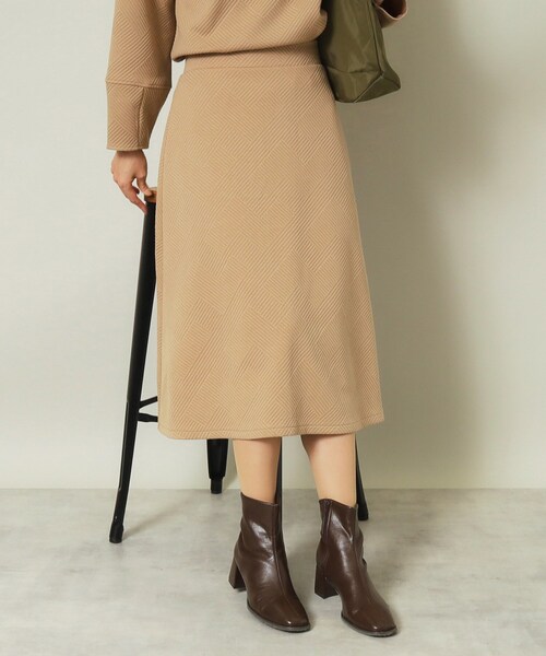 ITS'DEMO(イッツデモ)の「◆【セットアップ可/ウエストゴム/手洗い可】ふくれジャカードスカート(スカート・レディース・アイボリー/ブラック/ボルドー/ベージュ・00)」の22枚目の写真